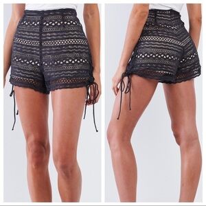 Dark Grey Crochet Shorts S